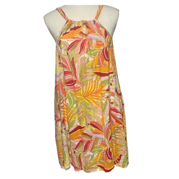 C&C California Dresses & Skirts - C & C‎ California Linen  Sleeveless Halter Print Tropical Dress Women's XL